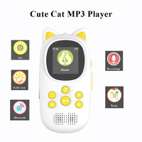 Mini lecteur MP3 avec design mignon de chat, prise en charge USB, lecteur de musique sans fil pour audio et vidéo, écouteurs inclus
