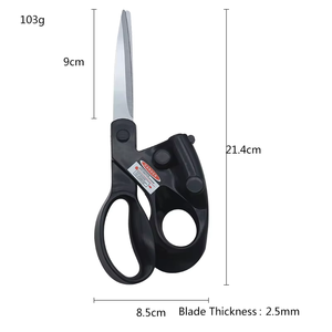 Ciseaux professionnels industriels de 9 pouces en acier inoxydable avec guidage laser, bord lisse, noirs, pour la coupe de tissus - Product Image 3