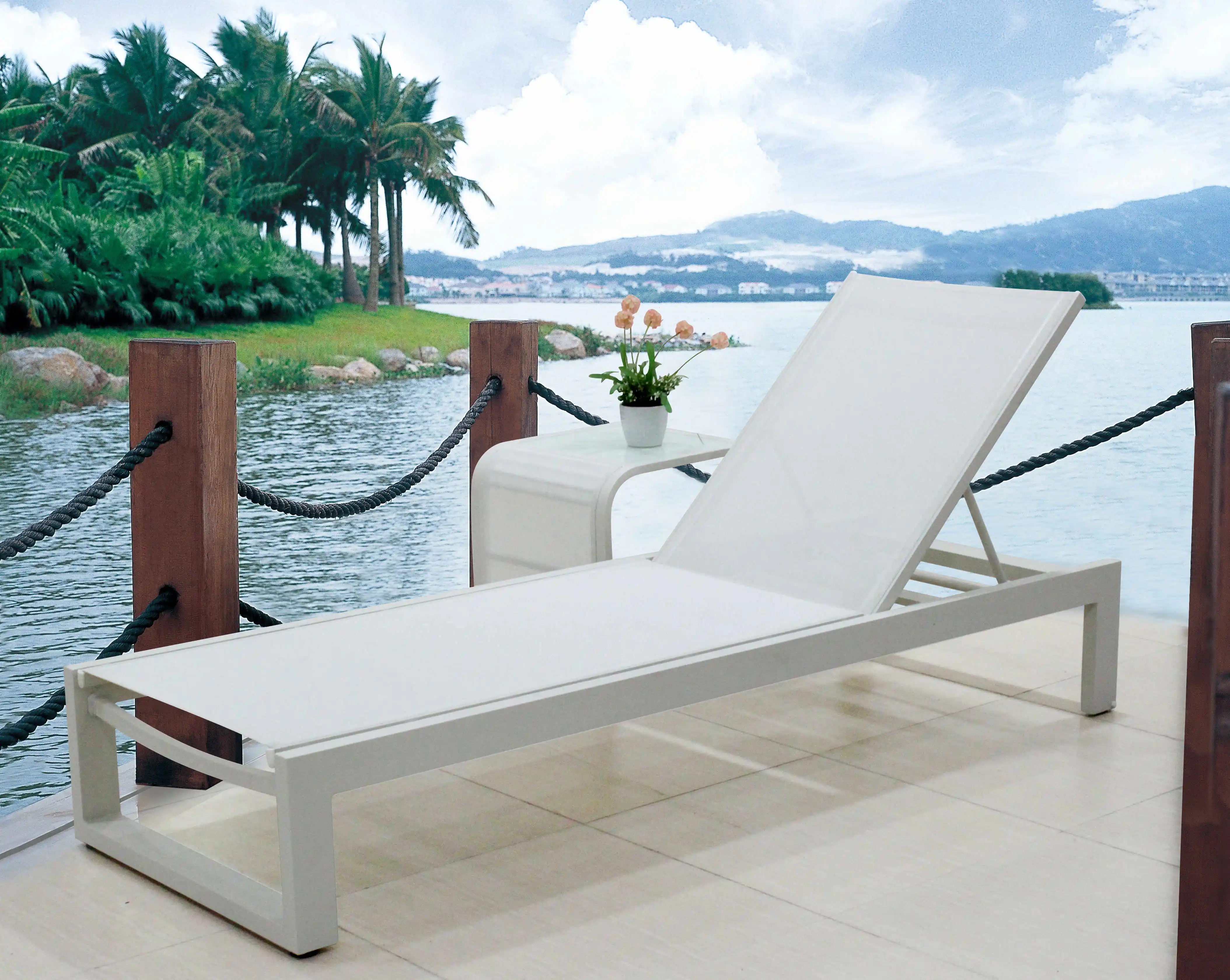 ROOMTOSAVE outdoor swimming pool high quality sun lounger chair chaise restaurant chaise lounge