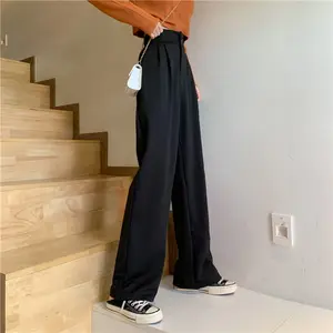 Women's trousers new 2021 new spring and autumn plus size drape high waist wide-leg pants women autumn casual mopping suit pants