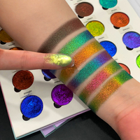 Fard à paupières monochromes multichromes à marque privée, hautement pigmenté, effet caméléon, pour maquillage, palette de fards à paupières DIY