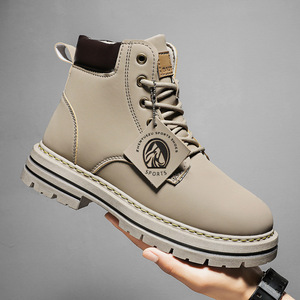 <span class=keywords><strong>Botas</strong></span> de trabajo de estilo británico de alta calidad para hombre, versión coreana de terciopelo, zapatos de nieve para exteriores con cordones a la moda, <span class=keywords><strong>botas</strong></span> Chelsea informales a la altura del tobillo - Product Image 6
