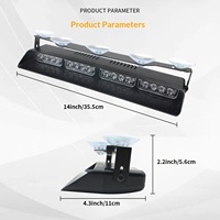32 LED Dual-Output Auto-Notfall-Armaturenbrett-Stroboskoplicht YK-K088 Standardausstattung Sicherheitswarnung Front-/Heckscheibenlicht