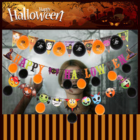Nouvelles bannières en papier Halloween avec ballons maison hantée décoration lettre bannières et jolis décalcomanies de vacances pour la vente en gros