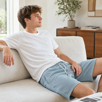Shorts décontractés pour hommes en velours côtelé 100 % coton, légers, respirants, avec taille élastique et cordon de serrage, personnalisables en gros
