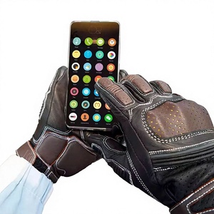 Breathable Motorcycle Riding <b>Gloves</b> <b>Mens</b> Genuine <b>Leather</b> Full Finger Motorbike <b>Gloves</b> Strong Grip Anti Slip Lightweight - Product Image 2