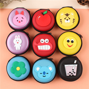 Estuche con cremallera de EVA con diseño de dibujos animados, mini y lindo, para estudiantes, organizador de auriculares, llavero, billetera portátil - Product Image 3