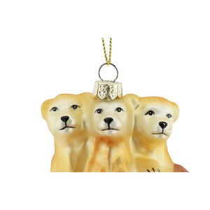 Ours polaire bébés assis sur un canapé vacances cadeau <span class=keywords><strong>boule</strong></span> ornements arbre <span class=keywords><strong>de</strong></span> noël scène décoration pendentif verre peint - Product Image 3