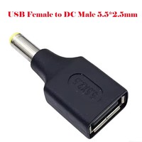 Adaptateur de prise USB A vers DC, convertisseur de port femelle vers mâle, connecteur Jack 5525 5521 4817 4017 5517 2507 3011 35135