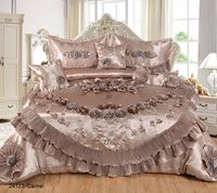 Parure de Lit de Mariage en Coton 6 Pièces Luxe pour Lit King Size