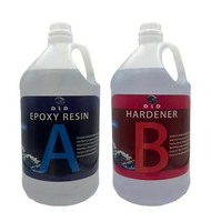 Résine époxy liquide transparente DLD 2:1, adhésif bicomposant, résistant aux rayures, revêtement de sol 3D, utilisation en construction, peinture métallique