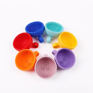 Bol de nettoyage en Silicone violet foncé Portable facile à transporter pinceau de maquillage outil de nettoyage visage outils de beauté pour pinceaux cosmétiques - Product Image 4