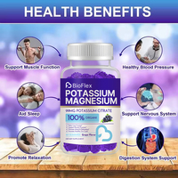 Gummies de potassium et de magnésium en gros avec formule OEM, enrichies en vitamine C et en extrait de racine d'ashwagandha pour le soutien musculaire et un meilleur sommeil