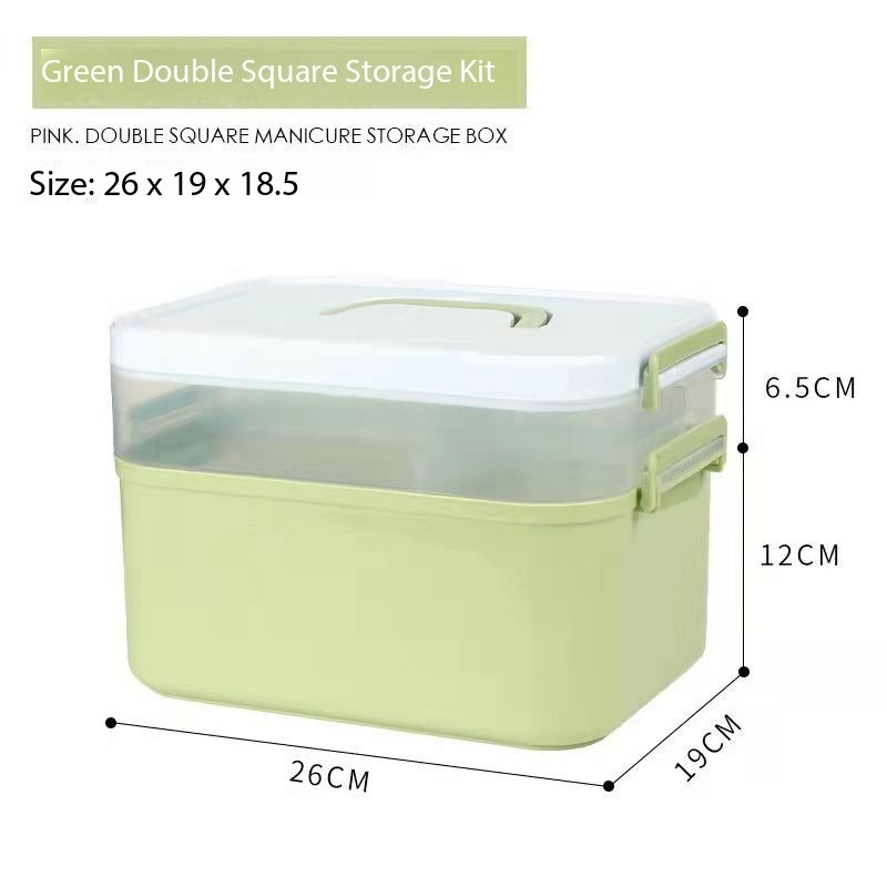 กล่องเก็บอุปกรณ์ทำเล็บสองชั้น สีชมพู-04