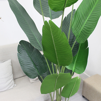 Plante artificielle d'Anthurium à toucher réel pour intérieur et extérieur, Palmier tropical, Bananier du voyageur, Faux arbre fleuri
