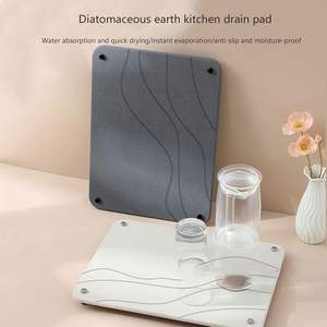 Tapete de Piedra para Secar Platos de 40*30cm, Seis Colores Estándar, Apto para Alimentos, con Cuatro Patas Metálicas Plateadas - Product Image 2