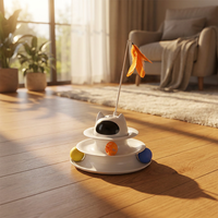 Jouet pour animaux de compagnie OEM ODM, adorable jouet électrique à laser en forme de tête de chat, jouet multi-jeux avec balle de trajectoire pour les fournisseurs mondiaux d'articles pour animaux de compagnie