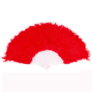 Éventail à main en plumes de dinde marabou blanc grand format 80*45cm pour la décoration de mariage - Product Image 6