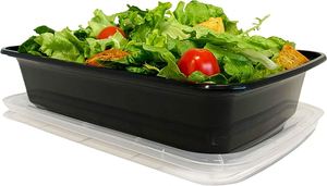 Conteneur rectangulaire en plastique de haute qualité, adapté au micro-ondes, 28 oz, boîte à lunch pour emporter - Product Image 2