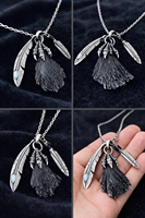 Pendentifs personnalisés en argent plaqué avec plumes et pompons pour la fabrication de bijoux, chaîne pour hommes et femmes, bijoux tendance