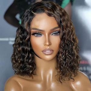 Glueless mặc đi sóng nước Bob tóc giả ombre cô gái tóc vàng nổi bật glueless tóc giả trước tẩy trắng tóc giả tóc con người - Product Image 1