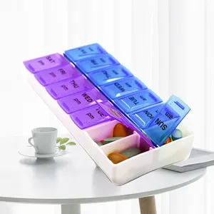 Latest Travel Large Pill Box, Wholesale Weekly Organizer Pill Box, Pill Organiser Box Case Plastic