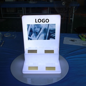 Bán buôn tùy chỉnh Acrylic mỹ phẩm hiển thị đứng với <span class=keywords><strong>LCD</strong></span> & LED cho nước hoa 2-Layer Durable perspex trang điểm hiển thị kệ - Product Image 3