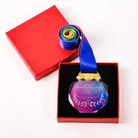 Personnalisable UV Imprimé 50mm-80mm Cristal Médaille Tag Arc-En-Courroie De Cou pour Pâques Graduation Souvenir En Peluche Artisanat
