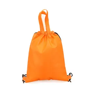 고품질 사용자 정의 로고 새로운 재활용 폴리 에스터 슬링 가방 부직포 drawstring 가방