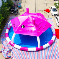 Großer runder PVC-Kinderpool, 0,9 mm dick, mit Reparaturset für den Sommergebrauch im Garten