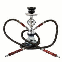 Chicha Arabe Portative en Verre Personnalisée à Vendre, Prix Bas, avec 2 Tuyaux