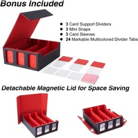 Boîte de rangement pour jeux de cartes Torson personnalisable à trois rangées en cuir PU, couvercle amovible, jeu de table, étanche, durable, écologique