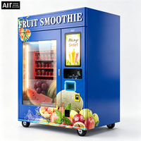 Máquina expendedora de batidos de frutas con limpieza a vapor automática, sin fregado manual, almacenamiento en congelador a -18°C, pantalla táctil de 27 pulgadas, control remoto
