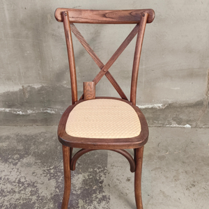 Silla de Hotel Clásica con Respaldo en X, Silla de Comedor Apilable con Asiento de Ratán para Banquetes, Bodas, Restaurantes, Eventos, Mobiliario para Hostelería - Product Image 5