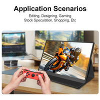Monitor Portátil LCD de Alta Calidad de 15.6 Pulgadas y 1080P, Relación de Aspecto 16:9, para Viajes, para Laptop, con Altavoz Integrado, Extensor de Pantalla Dual para Laptop