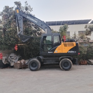 Excavadora de Ruedas Hyundai Usada de Alta Calidad, 15 Toneladas, 84 kW de Potencia, con Caja de Cambios y Bomba para Construcción y Minería - Product Image 2