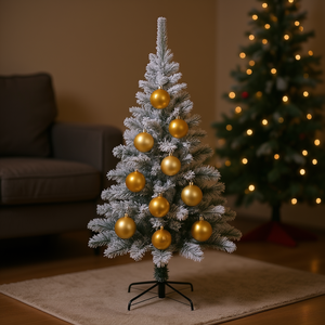 ชุดเครื่องประดับตกแต่งต้นคริสต์มาสทรงกลมสีทอง ทำจากพลาสติก สำหรับแขวนตกแต่งต้นไม้ 4 ชิ้น สไตล์เทศกาล ผลิตด้วยเครื่องจักร - Product Image 2