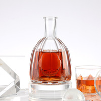 Bouteille en verre cristallin scellée au liège de 175 ml, collection de bouteilles de whisky, de vin, de brandy XO et de liqueurs de fruits de 750 ml
