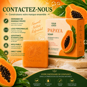 Private Label OEM Natural Organic Bathing Care Hydrating Soft Skin Gentle Wash Dull Dry Skin Botanical Vegan Formula Papaya <b>Soap</b> - Product Image 4