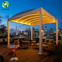 Pergola Aluminium Lengkung Gaya Eropa Ukuran Kustom Tahan Air untuk Teras dan Halaman