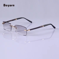 Boyarn usine de luxe hommes femmes sans monture diamant coupe photochromique lunettes de lecture couleur changeante presbytie lunettes
