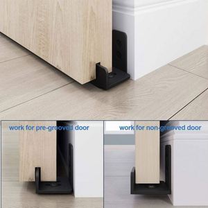 WEKIS Guide de sol inférieur réglable en U pour porte de grange, conception à fond plat, fonction coulissante encastrée, en aluminium, acier et laiton durables - Product Image 5