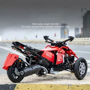 Mould King 23010 Motocicleta de Tres Ruedas con Motor, Triciclo de Ensamblaje DIY, Juguetes y Regalos para Niños, Sets de Bloques de Construcción - Product Image 6