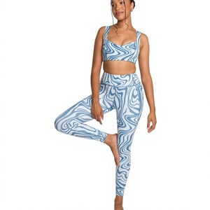 Custom <b>Women'S</b> Sportswear Fitness High Waist <b>Sets</b> Clothing Yoga <b>Women</b> Print Two Piece Yoga Pants Leggings <b>Sets</b> - Product Image 1