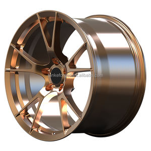 Coche de carreras rojo de bronce cepillado, rueda forjada de 10 diez radios para Ford <span class=keywords><strong>Shelby</strong></span> Mustang Gt Gt350 Gt500 S550 S197 para Chevy <span class=keywords><strong>Corvette</strong></span> C7 Z06 - Product Image 1