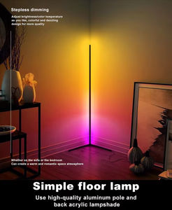 Nuova Lampada <span class=keywords><strong>da</strong></span> Terra Angolare RGB con Controllo Intelligente per Camera <span class=keywords><strong>da</strong></span> Letto, Luce LED per Interni, Ideale per Ambienti di Hotel e Streaming Live di Celebrità - Product Image 2