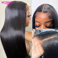Perruques 13x6 en cheveux vietnamiens bruts lisses, sans colle, avec dentelle frontale HD transparente, perruques en cheveux vierges Remy ultra-lisses