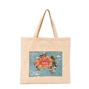Sacs fourre-tout en toile de coton personnalisés avec logo imprimé, réutilisables, pour les courses, les cadeaux, le pain, etc. - Product Image 1