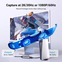 Tarjeta Capturadora de Video UGREEN HD-MI 1080P 60Hz, Adaptador HD-MI a USB Tipo C para PC, Cámara, Transmisión en Vivo y Grabación