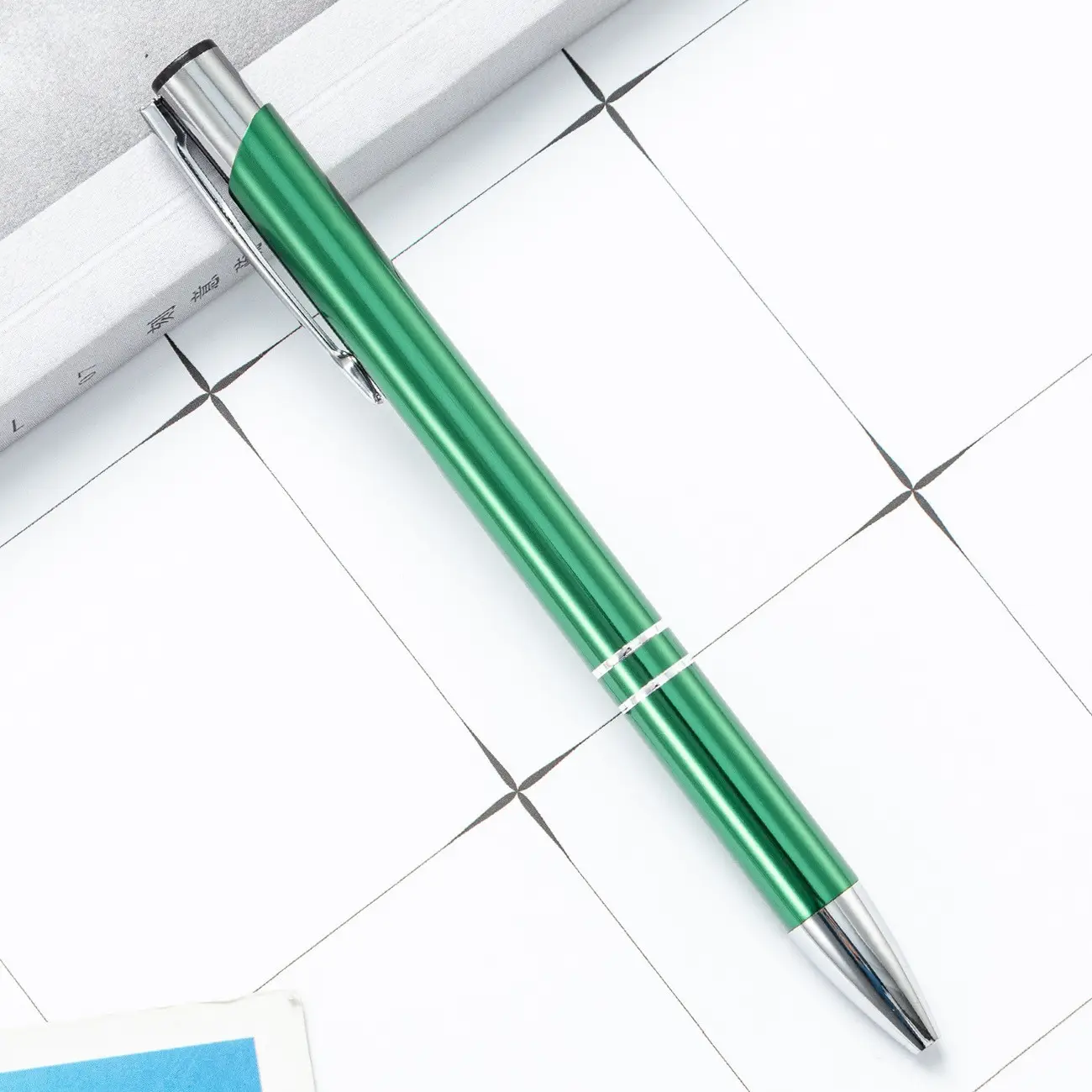 Зеленая шариковая ручка рекламная дешевая рекламная ручка подарок на заказ металлическая шариковая ручка Персонализированная с логотипом
